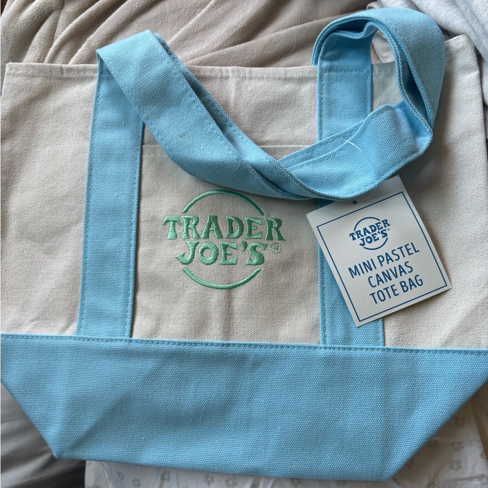 Trader Joe's Mini Pastel Canvas Tote Bag